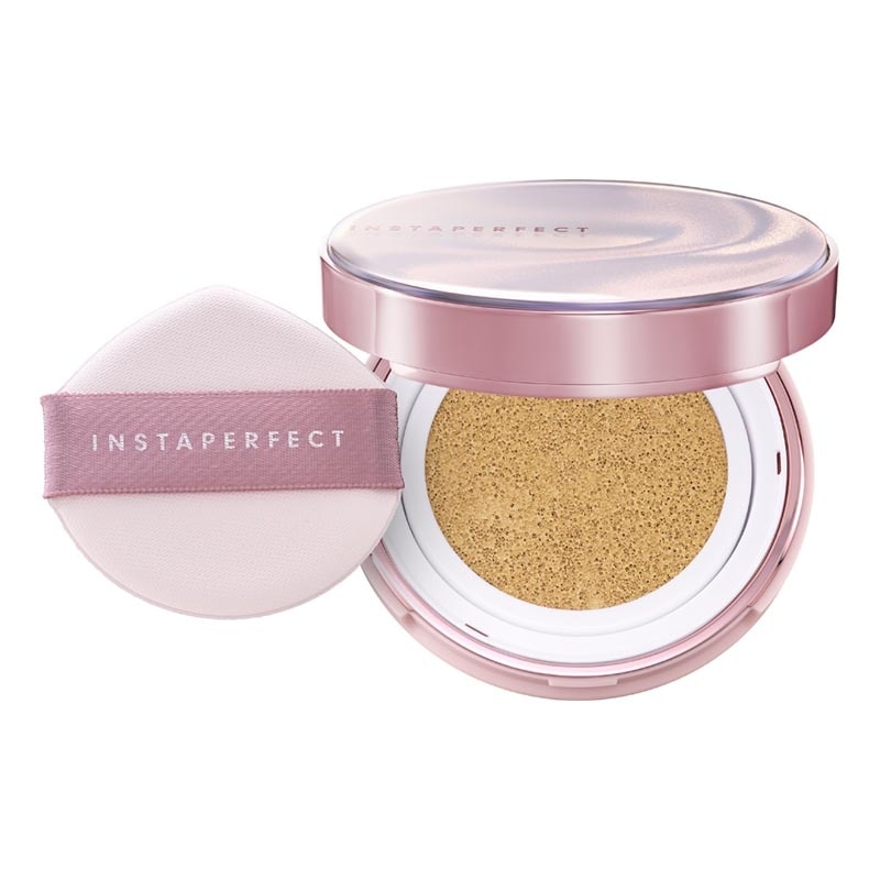 Instaperfect Skincover Air Cushion Special Edition W34 Warm Beige SPF 50++++ 11g - Make Up Cushion Foundation Semi Matte Finish (Real Skin Buildable Coverage Transferproof Non Comedogenic)
