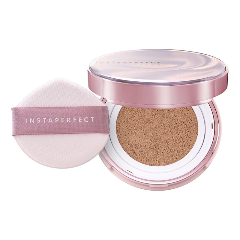 Instaperfect Skincover Air Cushion Special Edition W43 Creme Sand SPF 50++++ 11g - Make Up Cushion Foundation Semi Matte Finish (Real Skin Buildable Coverage Transferproof Non Comedogenic)