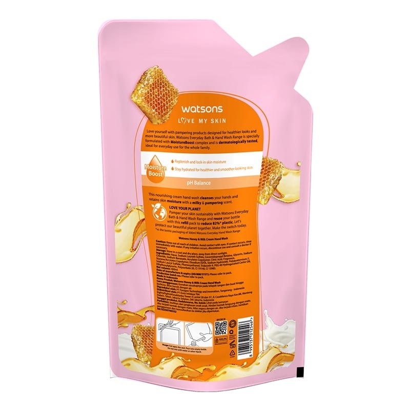 Honey & Milk Cream Refill Hand Wash 400ml - Sabun Cuci Tangan
