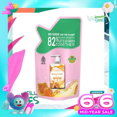 WATSONS - Honey & Milk Cream Refill Hand Wash 400ml - Sabun Cuci Tangan