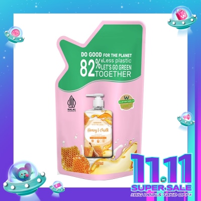 WATSONS Honey & Milk Cream Refill Hand Wash 400ml - Sabun Cuci Tangan