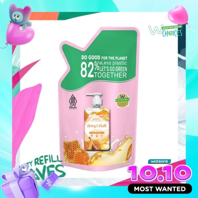 WATSONS COLLECTION Honey & Milk Cream Refill Hand Wash 400ml Sabun Cuci Tangan image