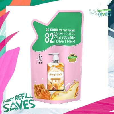 WATSONS Honey & Milk Cream Refill Hand Wash 400ml - Sabun Cuci Tangan