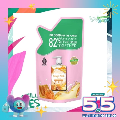 WATSONS - Honey & Milk Cream Refill Hand Wash 400ml - Sabun Cuci Tangan