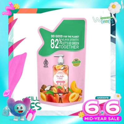 WATSONS - Shea Butter & Peach Cream Refill Hand Wash 400ml  - Sabun Cuci Tangan