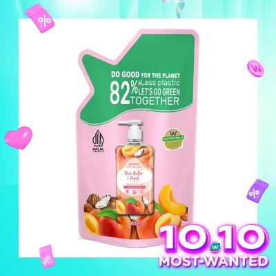 WATSONS Shea Butter & Peach Cream Refill Hand Wash 400ml  - Sabun Cuci Tangan