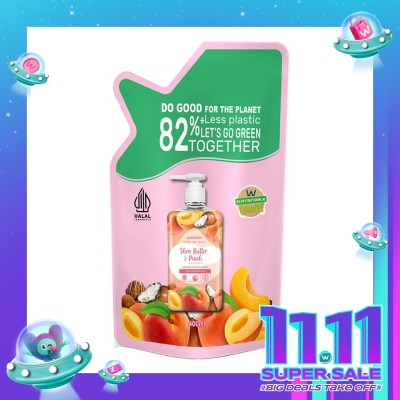 WATSONS Shea Butter & Peach Cream Refill Hand Wash 400ml  - Sabun Cuci Tangan