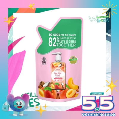 WATSONS - Shea Butter & Peach Cream Refill Hand Wash 400ml  - Sabun Cuci Tangan