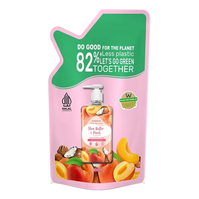 Shea Butter & Peach Cream Refill Hand Wash 400ml  - Sabun Cuci Tangan