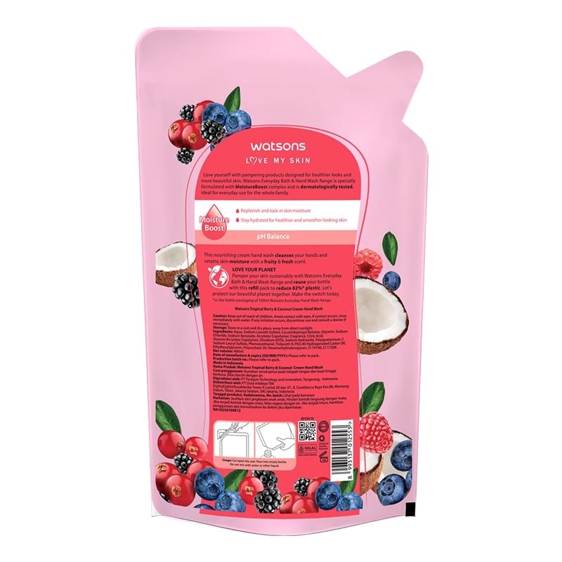 Tropical Berry & Coconut Scented Cream Hand Wash Refill 400ml