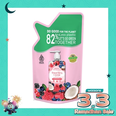 WATSONS Tropical Berry & Coconut Scented Cream Hand Wash Refill 400ml