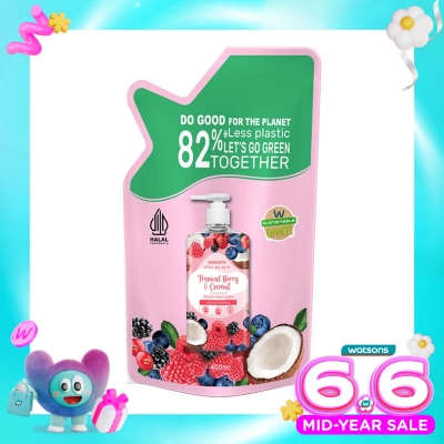 WATSONS - Tropical Berry & Coconut Scented Cream Hand Wash Refill 400ml