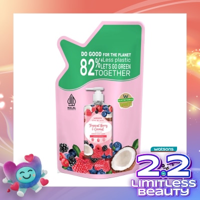 WATSONS Tropical Berry & Coconut Scented Cream Hand Wash Refill 400ml