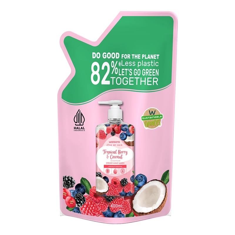 Tropical Berry & Coconut Scented Cream Hand Wash Refill 400ml
