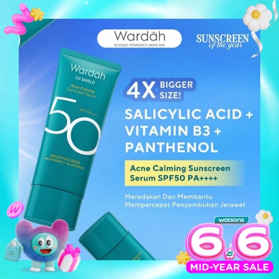 WARDAH - Wardah UV Shield&nbsp;Acne&nbsp;Calming&nbsp;Sunscreen&nbsp;Serum SPF 50 PA++++ 100ml