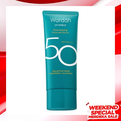 WARDAH Wardah UV Shield Acne Calming Sunscreen Serum SPF 50 PA++++ 100ml