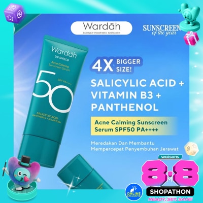 WARDAH - UV Shield Acne Calming Sunscreen Serum SPF 50 PA++++ 100ml image