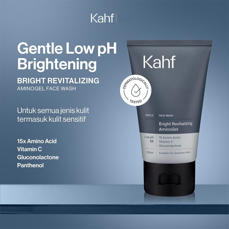 Kahf Bright Revitalizing Amino Gel Face Wash 100ml - Sabun Cuci Muka Pria