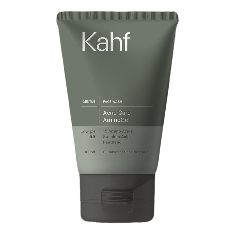 Kahf Acne Relief Amino Gel Face Wash 100ml - Sabun Cuci Muka Pria