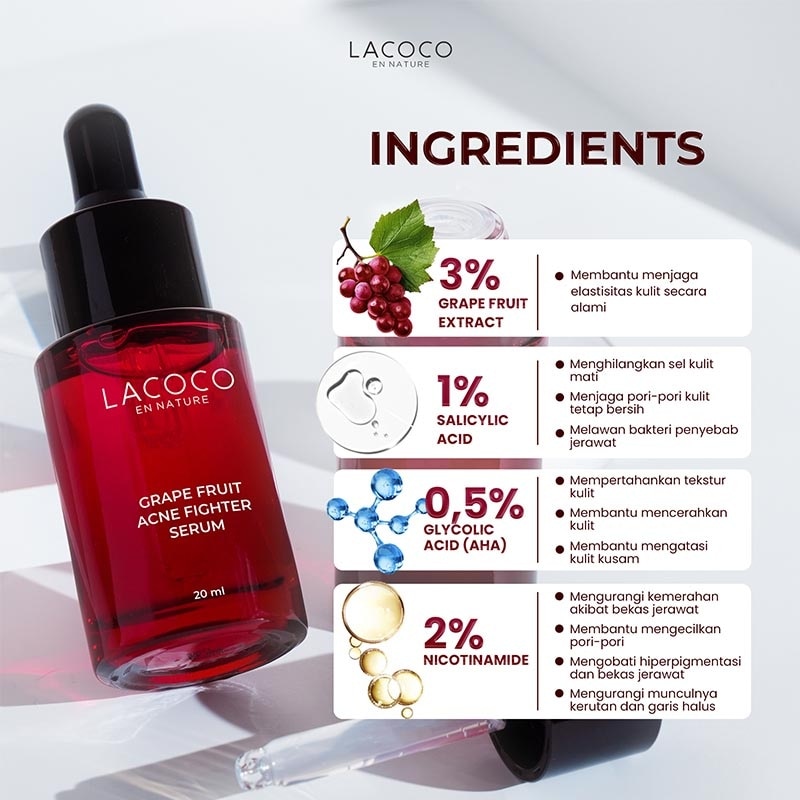 Lacoco Grape Fruit Acne Fighter Serum 20ml