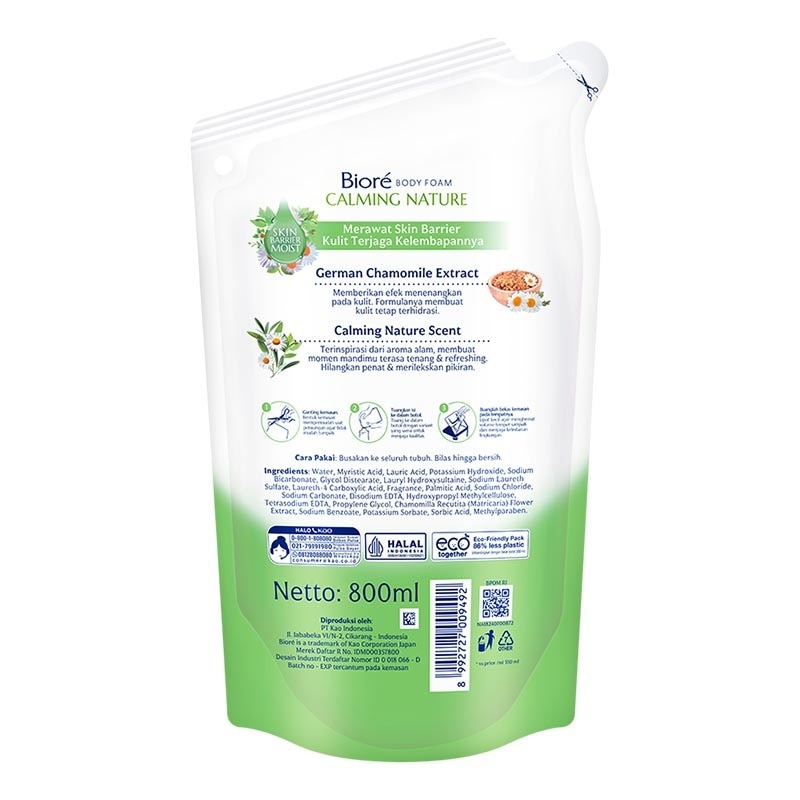 Body Foam Sabun Mandi Cair Calming Nature Pouch 800ml