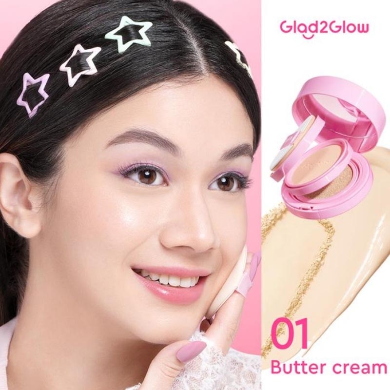Glad2Glow 2-In-1 Perfect Pair Cushion Powder 01 Buttercream