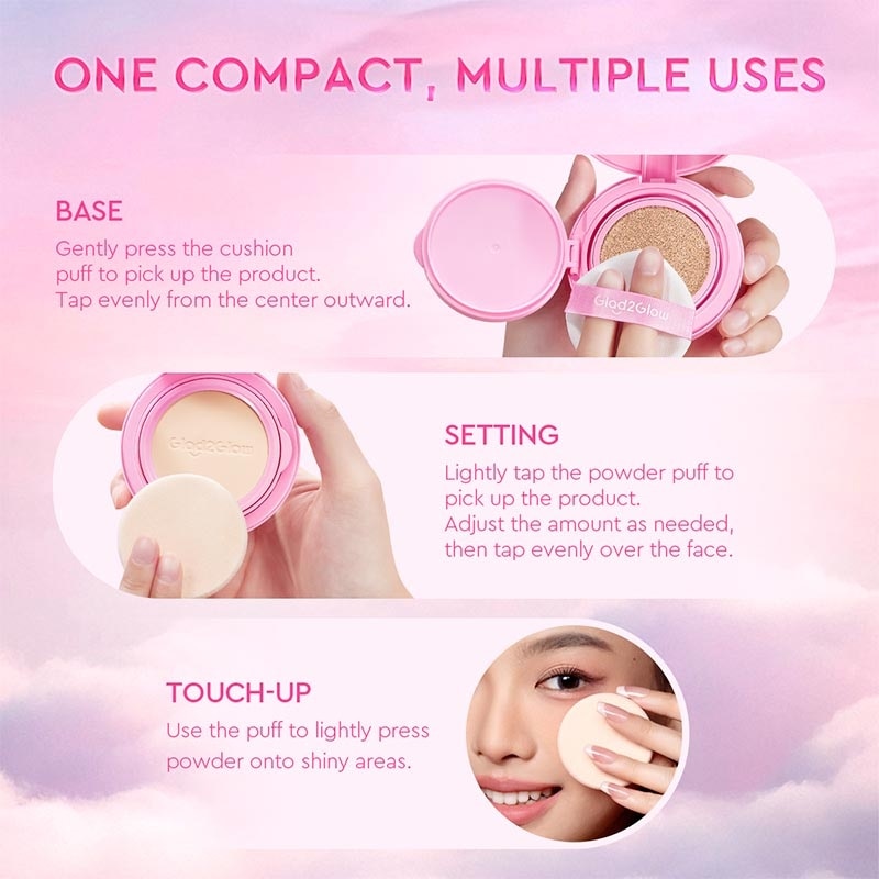 Glad2Glow 2-In-1 Perfect Pair Cushion Powder 02 Praline