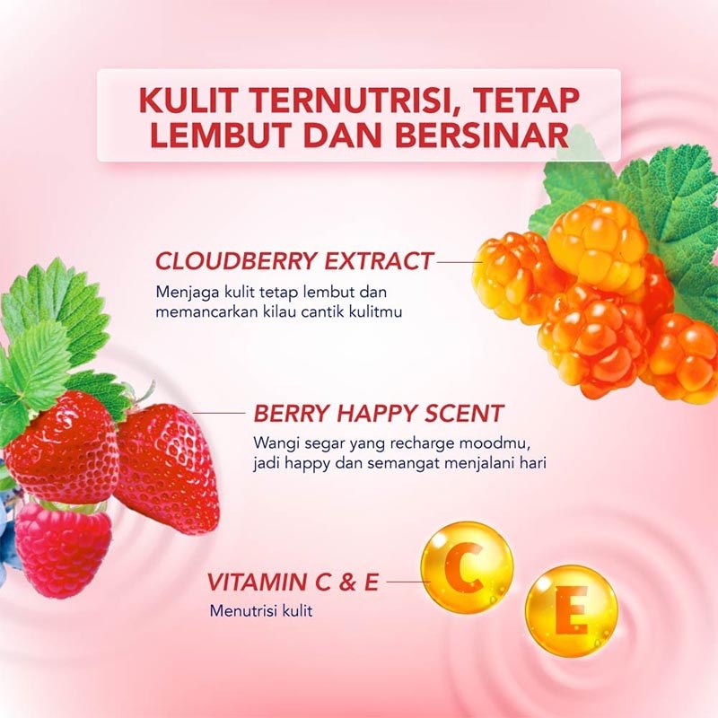 Body Foam Sabun Mandi Cair Berry Happy Pouch 800ml