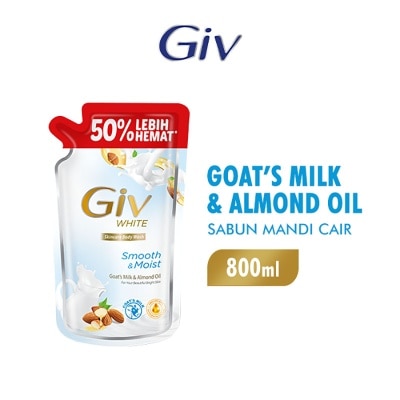 GIV - White Sabun Mandi Cair Goats Milk & Almond 800ml