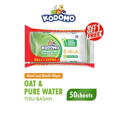 KODOMO - Hand & Mouth Wipes Oat & Pure Water 50'S