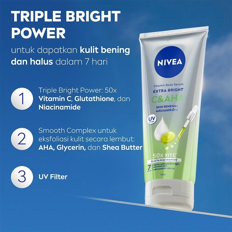 Nivea Body Serum Extra Bright C&AHA Skin Renewal 170ml