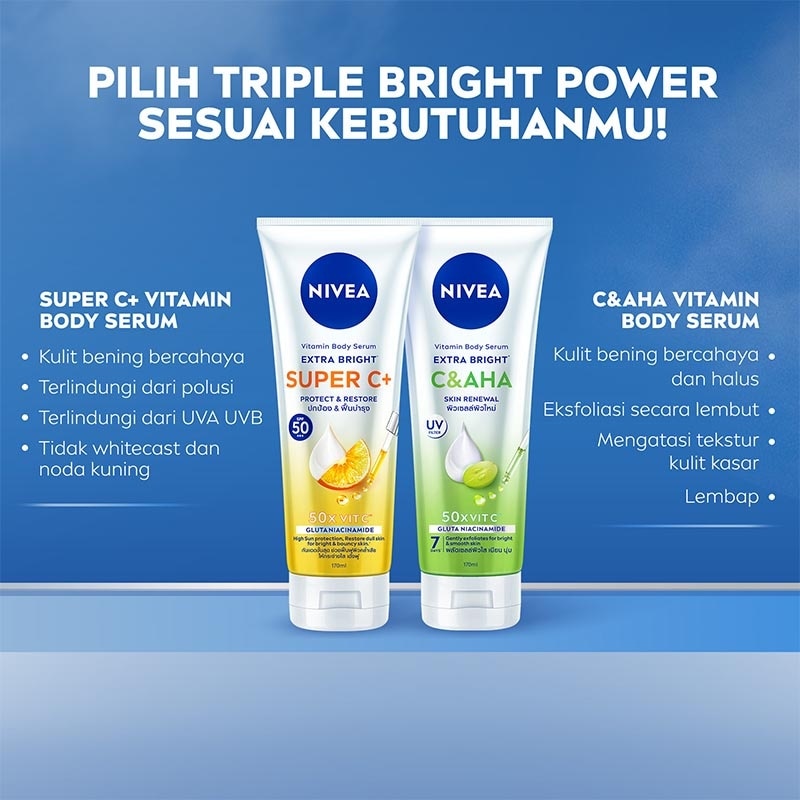 Nivea Body Serum Extra Bright C&AHA Skin Renewal 170ml
