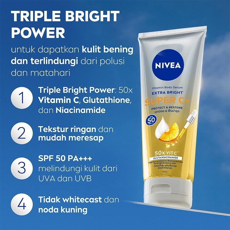 Nivea Body Serum Extra Bright Super C+ SPF 50+ PA+++ 170ml