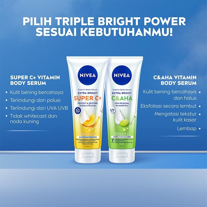 Nivea Body Serum Extra Bright Super C+ SPF 50+ PA+++ 170ml
