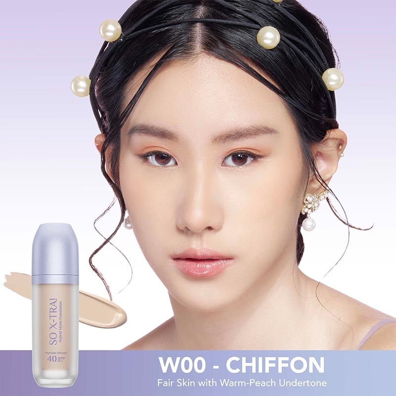 So X-TRA! Hybrid Matte Foundation Peptides Infused SPF 40 PA++ W00 - Chiffon 38ml