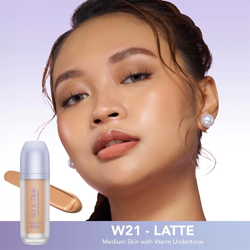 So X TRA! Hybrid Matte Foundation Peptides Infused SPF 40 PA++ W21 Latte 38ml image