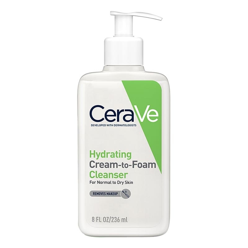 CeraVe Hydrating Cream-to-Foam Facial Cleanser 236ml - Makeup Remover