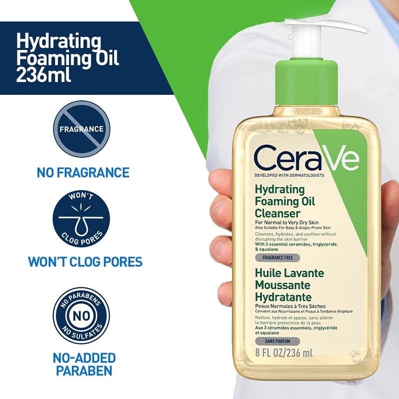 CeraVe Hydrating Foaming Oil Facial Cleanser 236ml