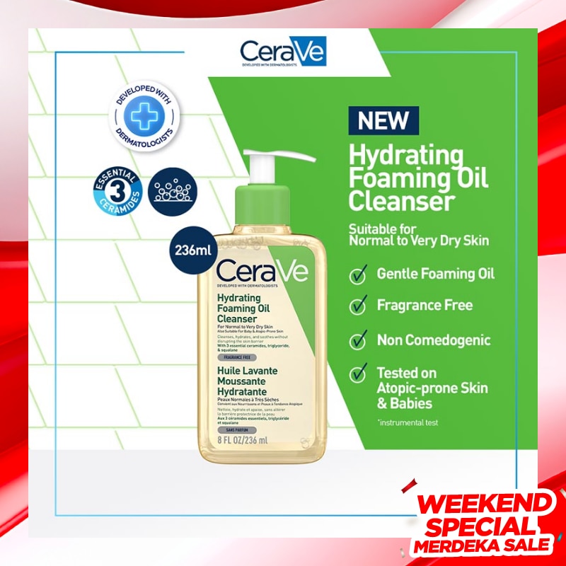 CeraVe Hydrating Foaming Oil Facial Cleanser 236ml