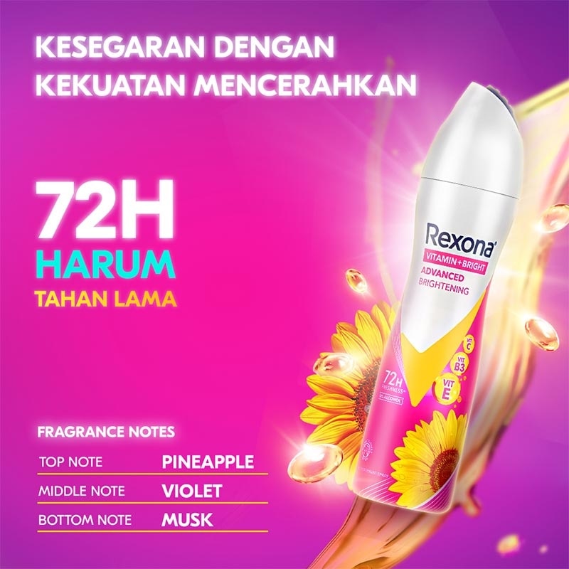 Women Antiperspirant Aerosol Deodorant Spray Advanced Brightening 135ml