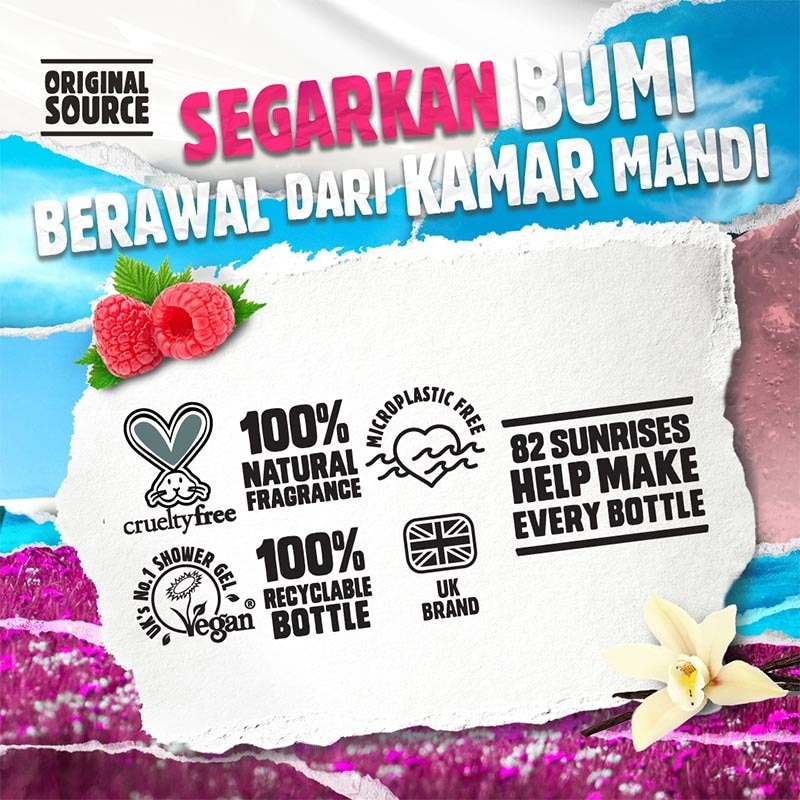 [Twinpack] Original Source Body Wash - Vanilla & Raspberry 250ml