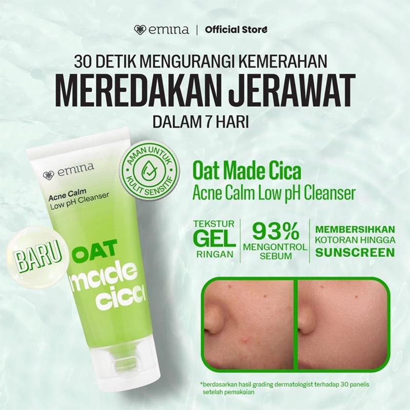 Emina Oat Madecica Acne Calm Low pH Cleanser 70ml