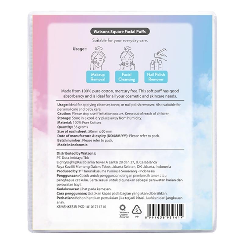 Love My Softness Square Facial Puffs 35g - Kapas Lembut