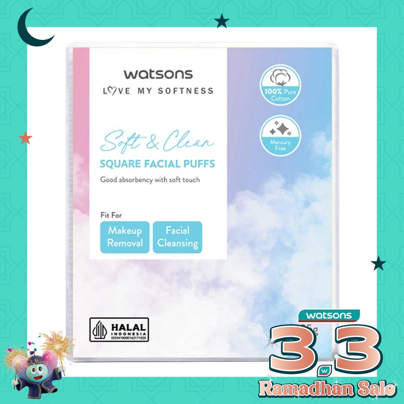 Love My Softness Square Facial Puffs 35g - Kapas Lembut