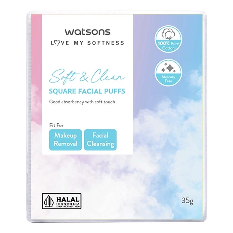 Love My Softness Square Facial Puffs 35g - Kapas Lembut