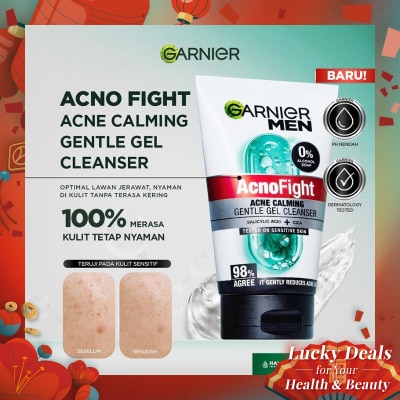 GARNIER Men AcnoFight Acne Calming Gentle Low PH Gel Cleanser 100ml