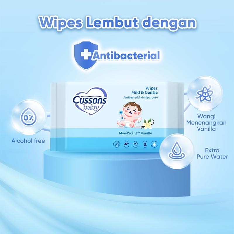 Twin Pack Baby Wipes Mild & Gentle 45'S X 3