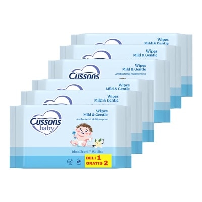 CUSSONS [Twinpack] Cussons Baby Wipes Mild & Gentle 45'S X 3