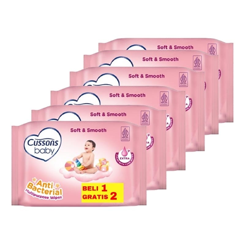 [Twinpack] Cussons Baby Wipes Soft & Smooth 45'S X 3