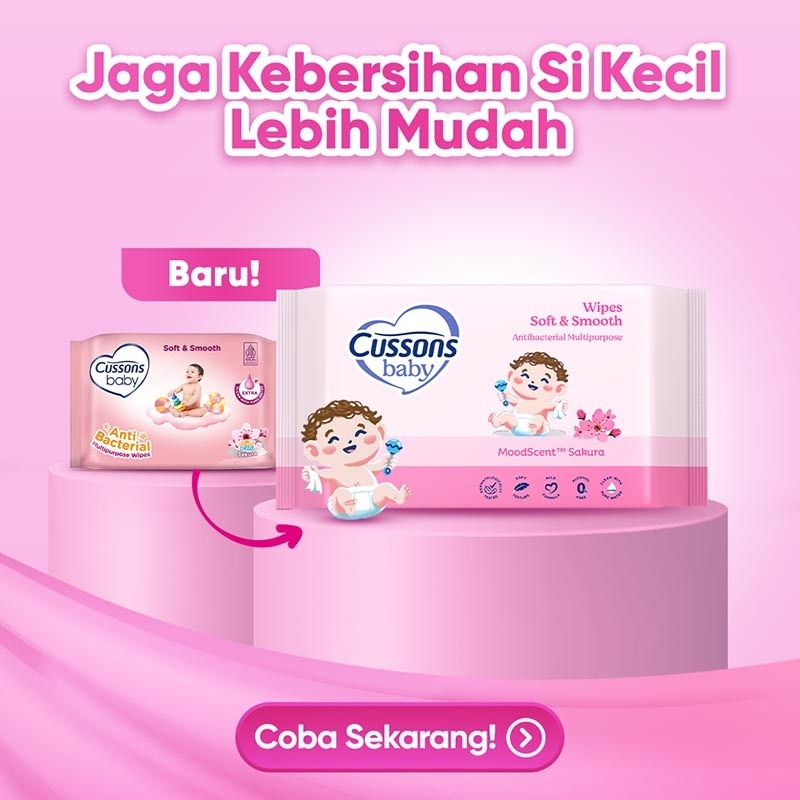 [Twinpack] Cussons Baby Wipes - Soft & Smooth 10'S X 2